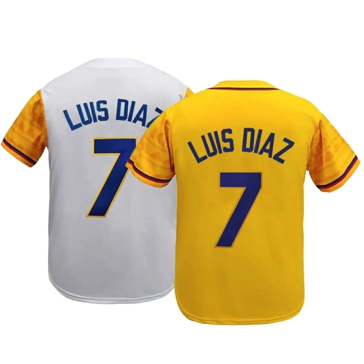 Colombia #7 Baseball Jersey, Premium Letter & Number Embroidery Baseball Shirt, Loose Soft Breathable Sports Top, Unisex All-Season Wear for Outdoor Sports, Matches & Daily Casual