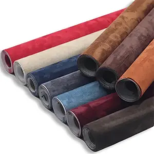 1pc Microfiber Artificial PU Leather Fabric DIY Self Adhesive Car Interior Wrapping Film PU Leather Decoration Accessory for Car Seat Center Console 0.3*1.5m 11.8*59in Vehicle Customization Car Accessory Installation Premium Upholstery Look
