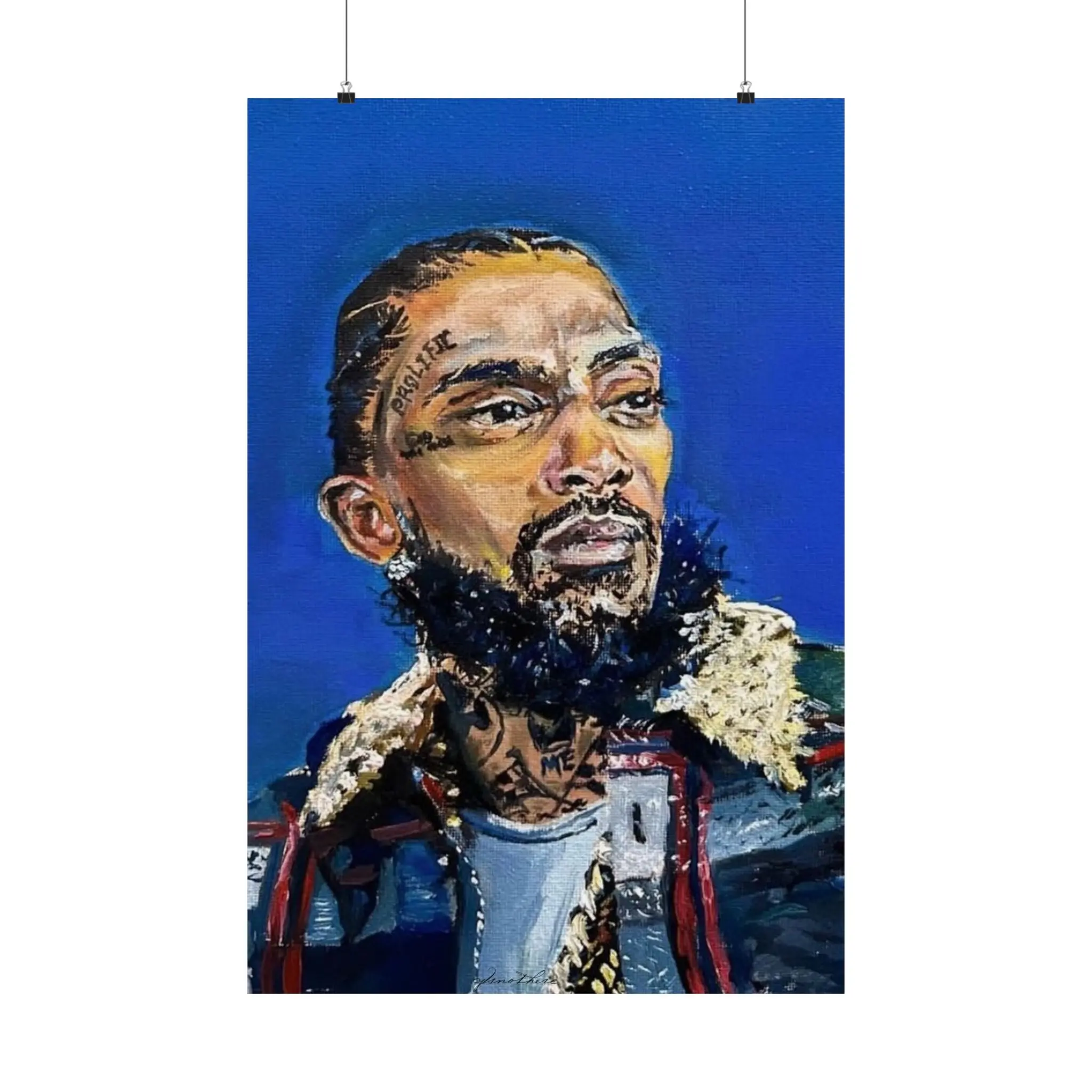 CJSNOTHERE Nipsey Hussle 24 x 36 Poster Original Artwork Wall Decor Room Ornaments Artistic Print for Home Decoration