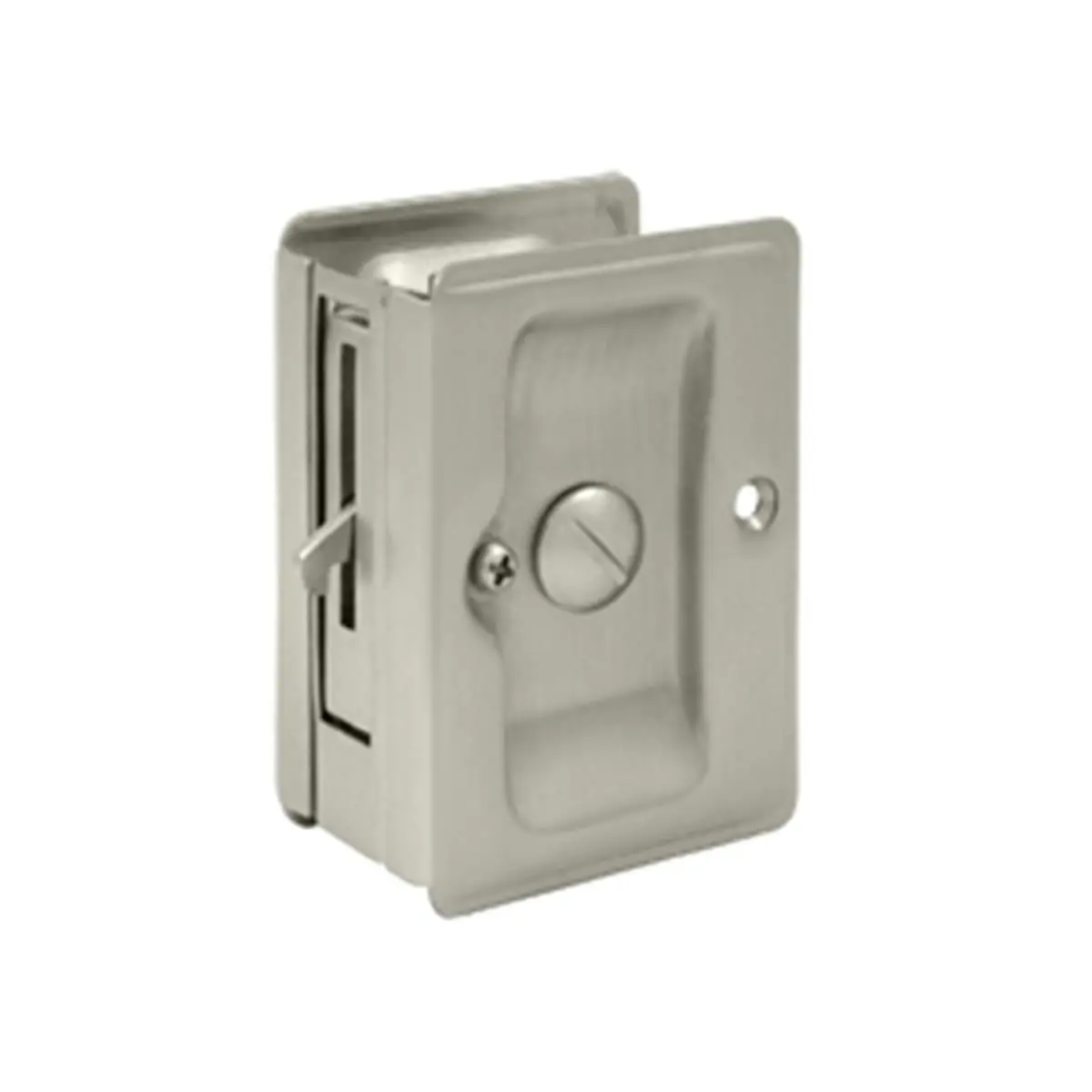 Deltana  3.25 x 2.25 in. Heavy Duty Adjustable Privacy Pocket Lock- Satin Nickel - Solid