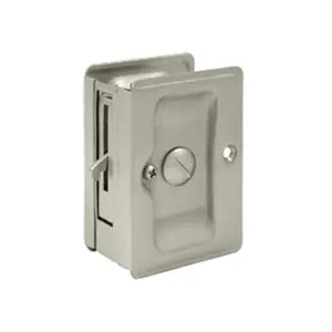 Deltana  3.25 x 2.25 in. Heavy Duty Adjustable Privacy Pocket Lock- Satin Nickel - Solid