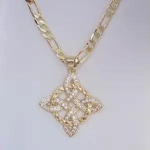 14K Gold Plated Nudo de Bruja Necklace for Protection 20" - Durable High-Quality Gold Plating - Versatile Accessory for Kids & Adults