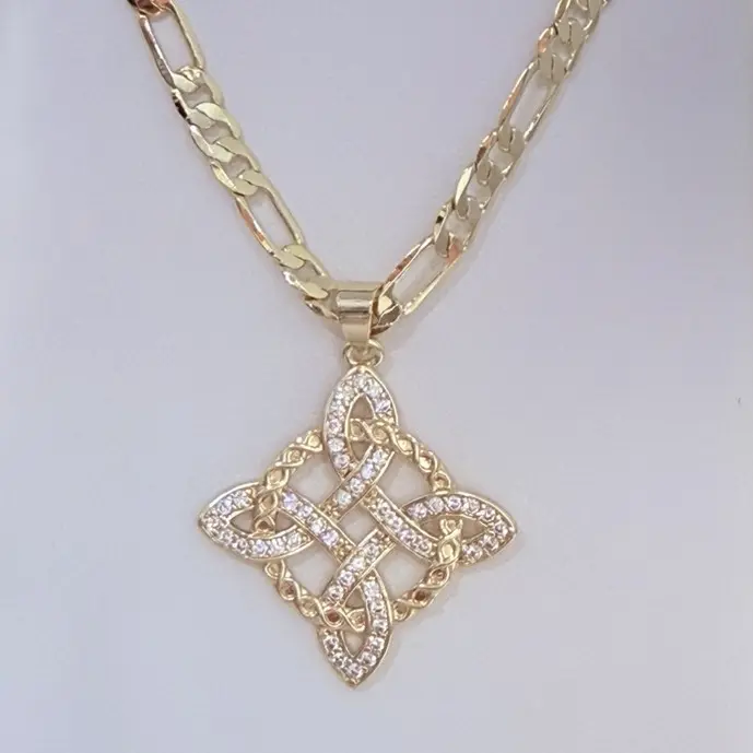 14K Gold Plated Nudo de Bruja Necklace for Protection 20" - Durable High-Quality Gold Plating - Versatile Accessory for Kids & Adults