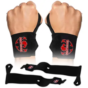 FIGHTSENSE 18” Premium Wrist Wraps for Weightlifting – Heavy Duty Thumb Loop Straps for Powerlifting, Strength Training, Bodybuilding, & Wrist Support