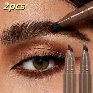 2Pcs Multi Fork Eyebrow Pencil Long Lasting Makeup Waterproof Sweatproof Eyebrow Pens Smooth No Clumping Non Fading Natural Wild Eyebrow Easy To Use Cosmetic