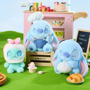 [Limited New Product] MINISO Disney Stitch Food Party Series Hug Bun Chef Sitting Figurine Cute