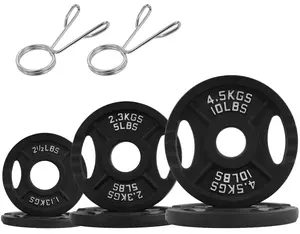Classic cast iron weight plates for strength training, 2inch ,35 lbs, set