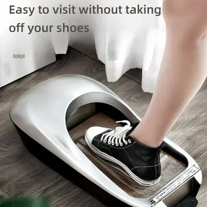 Automatic Shoe Cover dispenser - "Slip-Resistant Shoe Cover Disposable" for safe indoor environments, available in two styles of white and silver, fits all sizes
