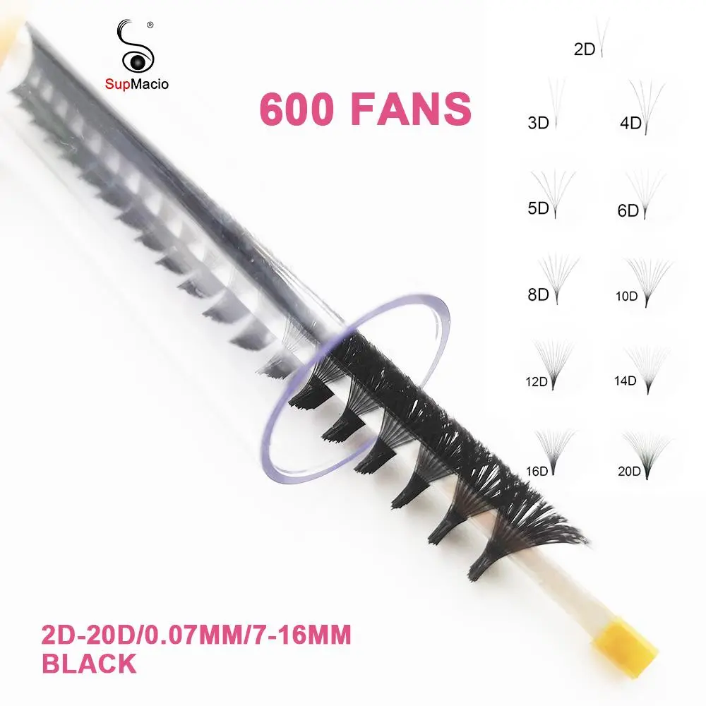 Supmacio Premade Volume Fan 600Fans C/D Curl 8-16MM Ultra Speed Loose Fan Eyelashes Extension Mega Russian Lash Natural Soft 2026 New