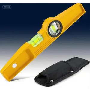 250MM Magnetic Spirit Level with Rare Earth Magnets, Professional Aluminum Die-Cast Torpedo Level, Durable Scaffolding Level Tool, Precision Measuring Instrument with Holster, Heavy-Duty Construction for Accurate Leveling