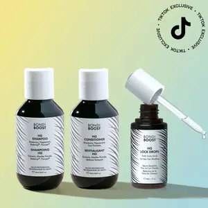 Bondi Boost Starter Kit for Thicker, Fuller Hair - Lock Drops Scalp Serum 30ml + HG Shampoo & Conditioner 90ml for Thicker Healthier Hair Bondi Boost Starter Kit for Thicker, Fuller Hair - Lock Drops Scalp Serum 30ml + HG Shampoo & Conditioner 90ml for Thicker Healthier Hair