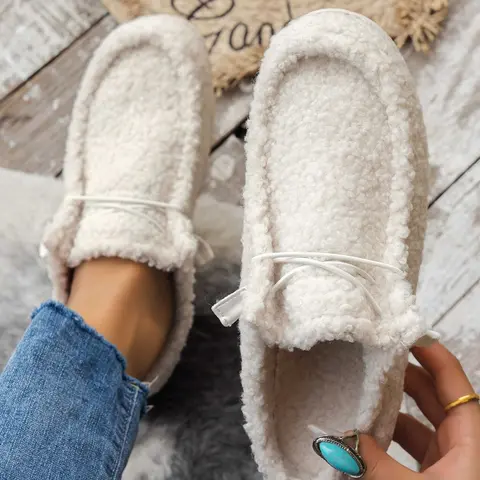 Women's Fall Winter Indoor Fuzzy House Slippers, Fluffy House Shoes, Comfortable Warm Soft Sole, Non-Slip Design for Cozy Home Wear, New Fashion Style