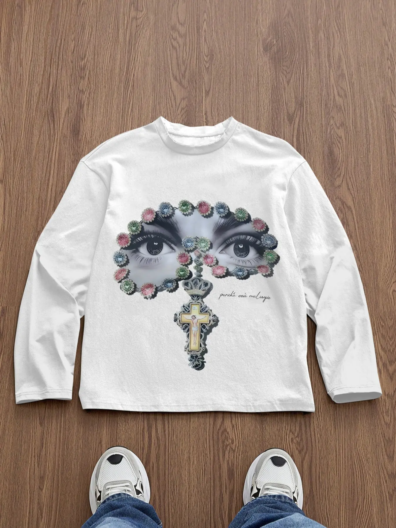 chrome hearts shirt rainbow crosses - TikTok Shop