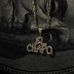 Gold Plated "EL CHAPPO" Pendant with 24-inch Rope Necklace for Daily Wear High Quality Jewelry Necklinphalt