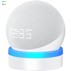 FC.S-Stand for Echo Dot 4th/5th Generation, Table Holder Mount with Light Guide, Enhance Light Effect, Space-Saving Dot 4/5 Accessories with  Management, White