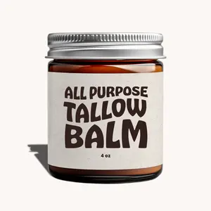 All Purpose Tallow Balm by Earth Wave - Deeply Moisturizing Skincare Made from 100% Grass-fed Beef Tallow - 4oz