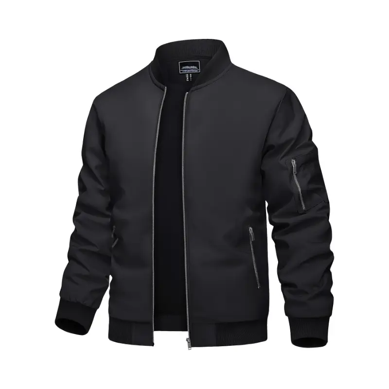 Men's Classic Thermal Bomber Jacket - Lightweight, Soft, Warm, and Windproof with Multi-Pockets, Stand Collar, and Zipper Closure - Perfect for Dating, Running, Party, Working, and Daily Wear in Spring and Fall Seasons