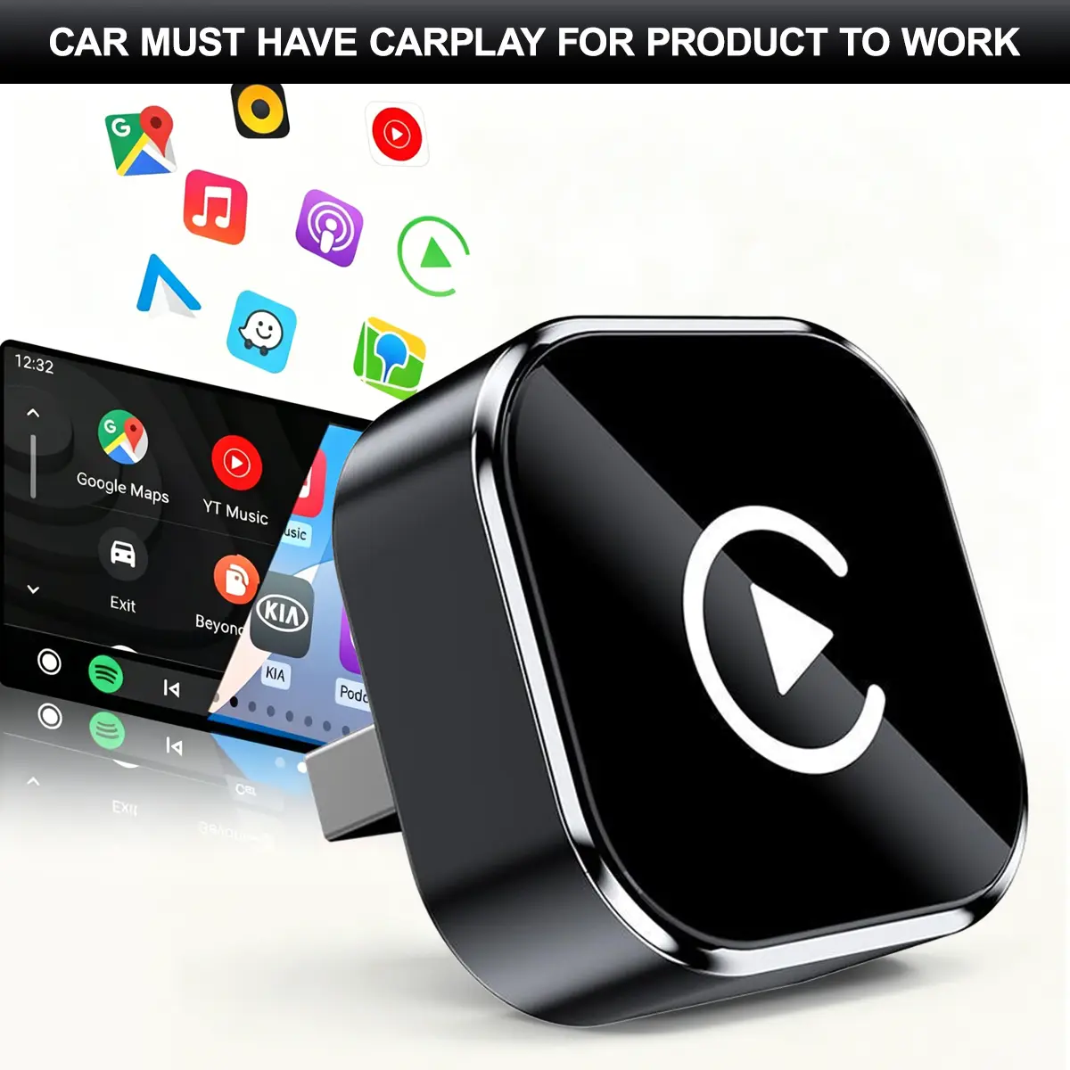 【Summervibes】YURNLV 2026 New CarPlay Adapter — Wired-to-Wireless Converter, Compatible with iPhone/Android, Compact and Portable
