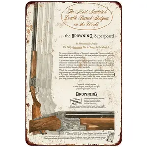 Aluminum Vintage Hunting Shotgun Wall Art Sign 8x12 Inches Classic Firearm Reproduction for Man Cave Home Bar Garage Decor Signage Vintage Garage Signs
