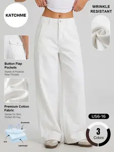 Katch Me Chic Women's Versatile High Waist Wrinkle-Resistant Wide Leg Jeans, Durable Skin-Friendly Cotton Loose Trousers, Classy Stretch Women's Bottom, Streetwear Outfits #TikTokMadeMeBuyIt #ComfyOutfit #WideLegJeans #Stretchy #StreetStyle