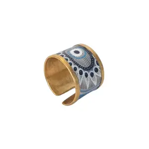 Brushed Evil Eye Ring