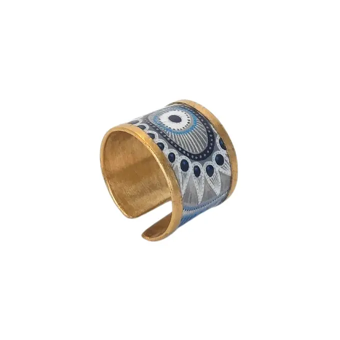 Brushed Evil Eye Ring