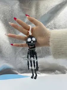 Creative Funny Skull Keychain, Cute Accessory, DIY Pendant, Bag Charm, Car Ornament, Gothic Y2K, Halloween Fun, Pull String Skull Keychain