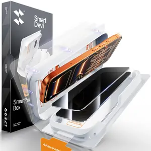 【SmartPull Box】2 Pack SmartDevil HD Clear Screen Protector for iPhone 17promax/17pro/16promax/15/14/13series Tempered Glass, bubble-free Military-Grade Shatterproof Protection, 9H Hardness, Fast&Easy Installation, Scratch Resistant, Anti-Spy Privacy Film