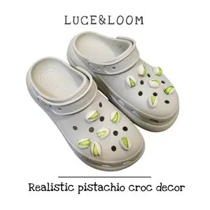 Novelty Pistachio Food Shoe Jewelry Charms