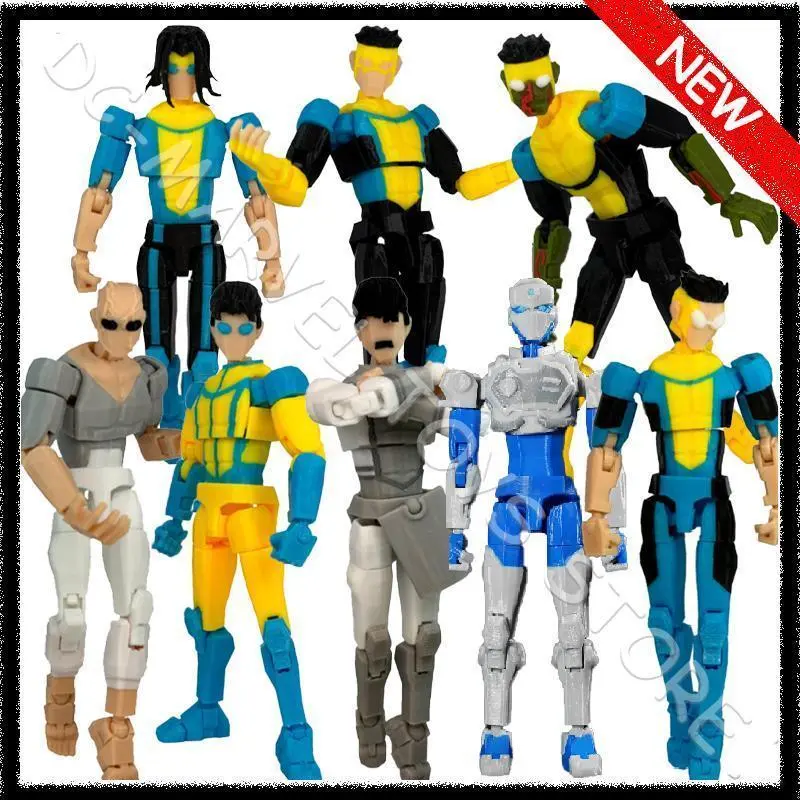 In Stock 3D Printed Invincible Action Figure Model, Collectible Action Figure, Multi-Jointed Movable Figurines, T13 Dummy 13 Superhero Shapeshift Toys for Stress Relief (Classic & Novelty Toys)