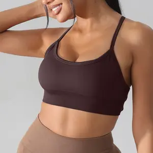 New yoga clothes short vest women's cross back bra underwear outdoor running fitness sports top workout Training Bra Sportsbra