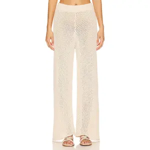 onia Crochet Wide Leg Pant in Sandshell