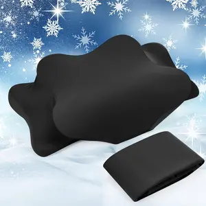 Cooling Cervical Neck Pillowcase Cover (Only Pillow Case) Ergonomic Pillowcase with Zipper Breathable Contour Pillow Cover for Side Back Stomach Sleepers(B