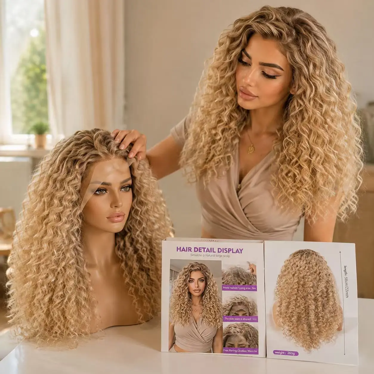 24-Inch Yellow Ombré Synthetic Wig | [Heat-Resistant] [Wig Cap Included] |