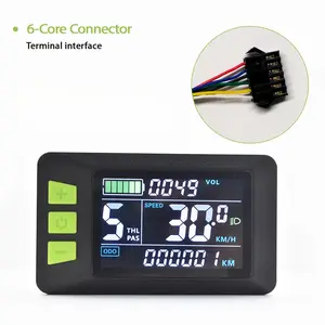 Ip65 Waterproof Electric Bike Display Panel, Anti-Glare P3c Sm6pin Monitor, Uart 2 Protocol Compatible Controller Connection