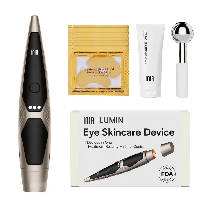 INIA LUMIN 4-in-1 Eye Skincare Wand – 3 Mins a Day for Fewer Lines in 14 Days & Less Puffiness in 21, FDA-Cleared, Spa-Level Results at a Fraction of the Price, Lift & Brighten Eyes in Just Weeks