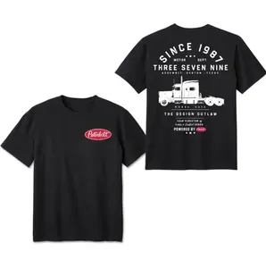 Vintage Peterbilt Shirt, Vintage 379 Outlaw Truck Graphic Design, Since 1987 Retro Style T-Shirt 2 Sides, Perfect for Car Enthusiasts, Top Cotton Menswear, Gift For Him& Her, Gift For Men& Women