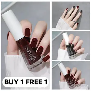 Fashionable 2-Color Nail Polish Kit - Peel-Off Formula (No Baking Needed)