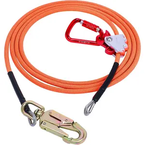 Flip Line, Wire Flipline/2" X 16', Wire Flip Line Kit with Triple Lock Carabiner Adjuster, Swivel Snap, Climbing Flipline for Fall Protection, Arborist, Tree Climbers Safety Durability Reliability