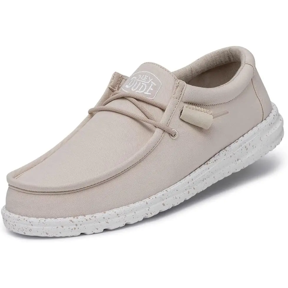 Hey Dude Mens Wally Slub Canvas  Loafer - Natural HD40009-106
