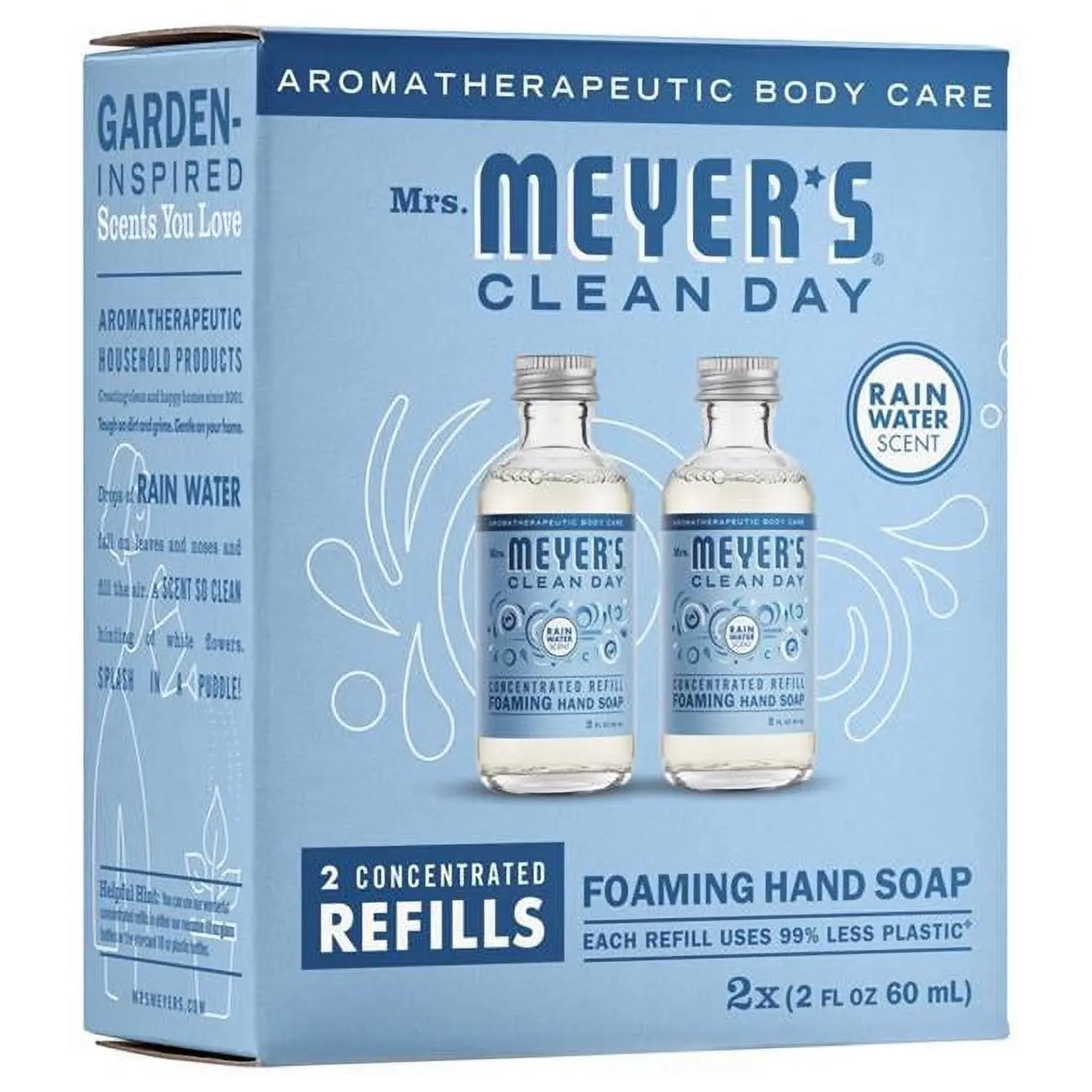 Mrs. Meyer’s 2 oz Concentrated Foaming Hand Soap Dispenser Refill, Clean Day Rain Water Scent, Moisturizing Bathroom Accessory Home Supply