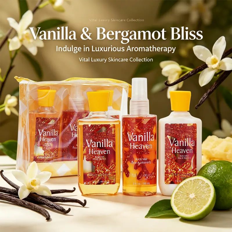 Vital Luxury Japanese Sakura Bath & Body Travel Set – 3oz Shower