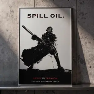 Helldivers 2 Spill Oil Malevelon Creek Propaganda Poster Wall Art - High Definition Matte Finish Print - Perfect Gaming Room Decor for Helldivers Fans and Super Earth Patriots - Durable Premium Quality