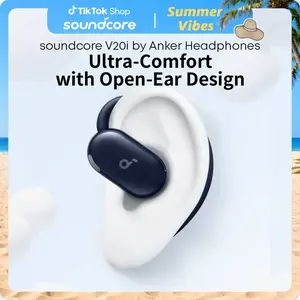 soundcore V20i by Anker Open-Ear Headphones, Adjustable Ear Hooks, Ultra-Comfort, Snug Fit, Powerful Sound, Clear Calls, IP55, 36H Playtime, Bluetooth 5.4 Wireless Earbuds, Multipoint Connection outdoorfun