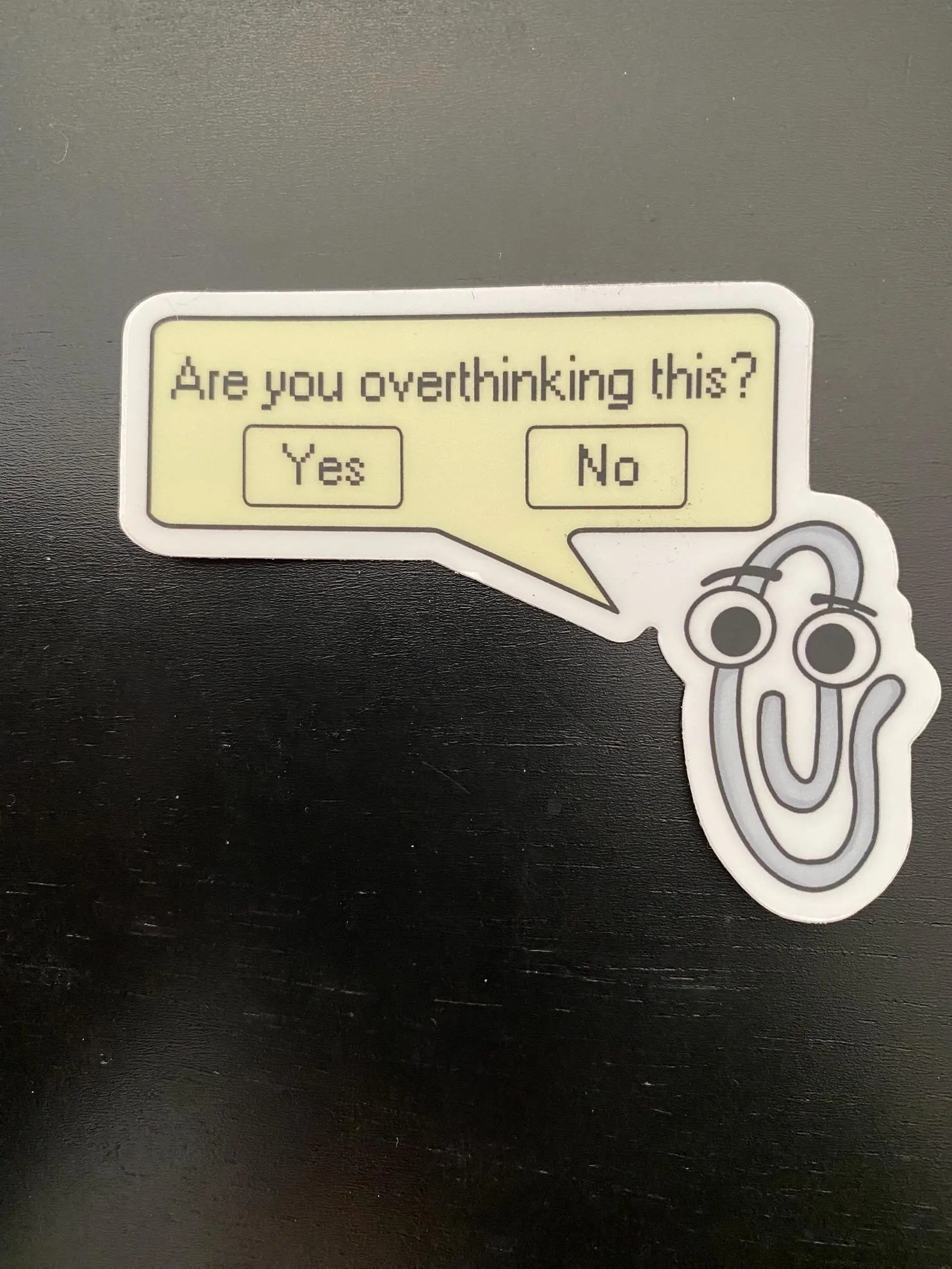 Am I overthinking this sticker, Clippy sticker, therapy sticker, fun laptop, water bottle sticker, vinyl decal, nerdy geeky sticker