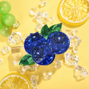 Refreshing World Latest Design Hair Claw Blueberry Rhinestone Acetate Style Hair Claw Clips Hair Accessories for Women Girls