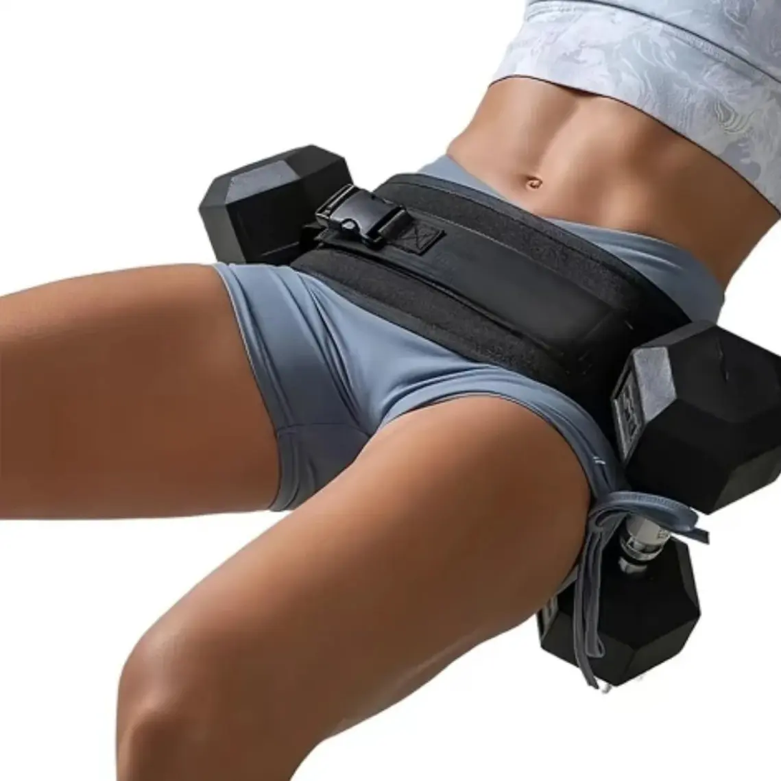 Hip Thrust Adjustable Resistance Weight Belt for Home Workouts, Kettlebell Training & Butt Shaping with