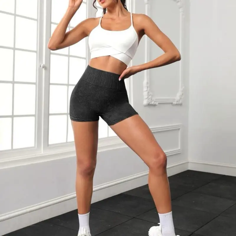 NVGTN Unisex Compression Biker Shorts, Plain Stretchy Fabric with High Wide Elastic Waistband for Biking & Workouts