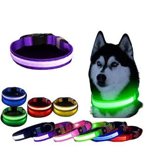 LED Safety Dog Collar | Several Colors, Batteries Included | 3 Flash Modes, Adjustable | Waterproof, Durable | Night Visibility, Safe Walks
