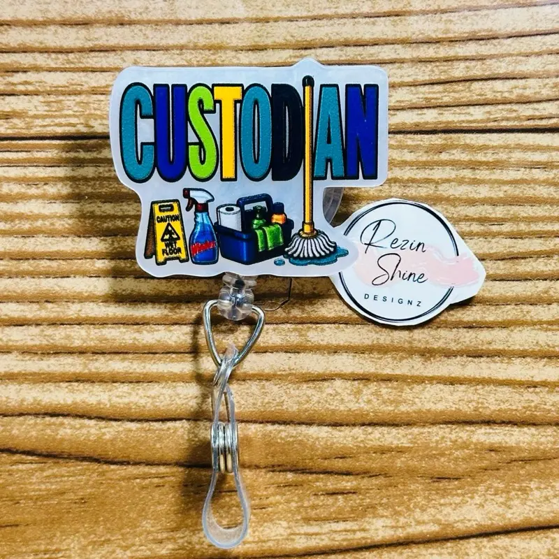 Custodian White Badge Reel